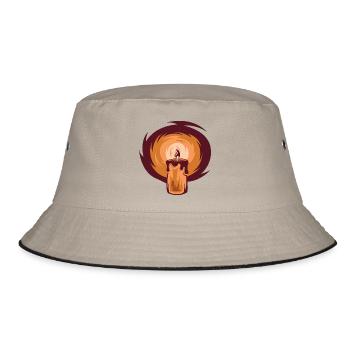 Kerze Scheinen Illustration Symbol Grafik Licht - Bucket Hat - Khaki/Schwarz - Vorne