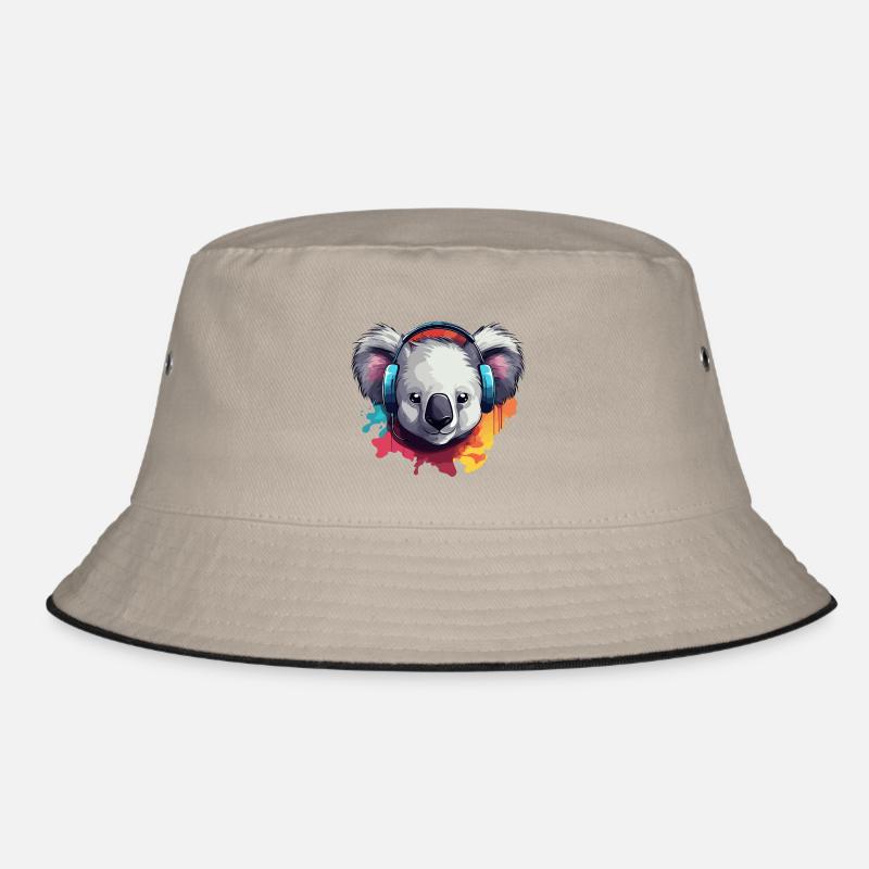 Koala mit Kopfhörer Koalabären Bucket Hat