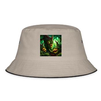 Horror jungle - Bucket Hat - Khaki/Schwarz - Vorne