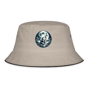 Lupine neighs at the full moon - Bucket Hat - khaki/black - Front