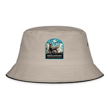Mercantour-Gamsabzeichen: Alpine Fauna - Bucket Hat - Khaki/Schwarz - Vorne