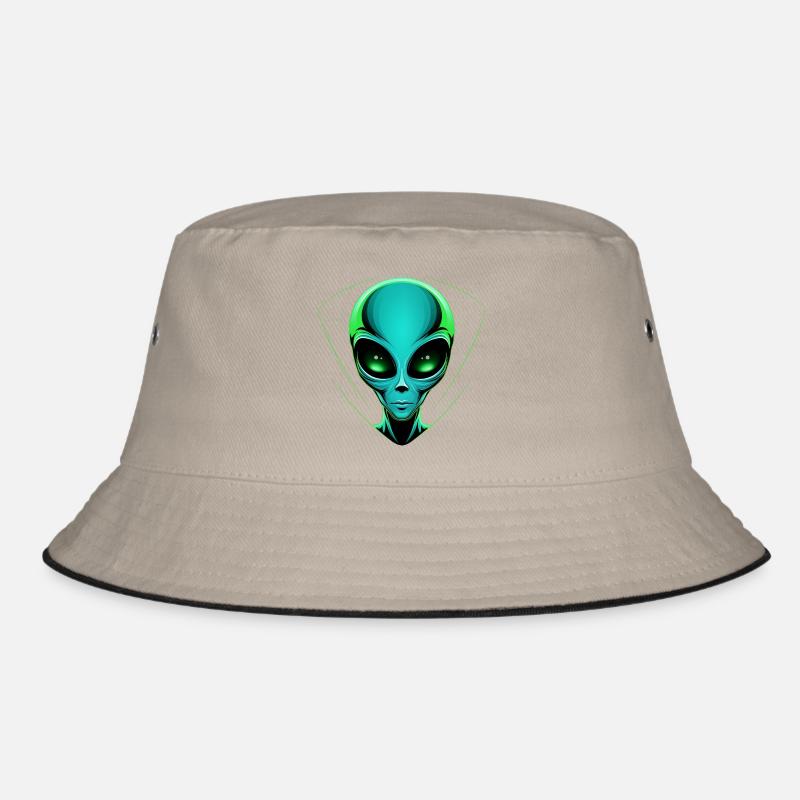Green Alien Head – Alien UFO Outer Space Bucket Hat