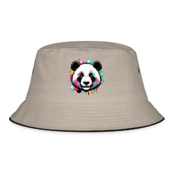 Panda - Bucket Hat - Khaki/Schwarz - Vorne
