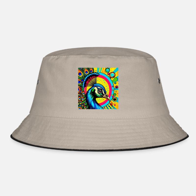 Peacock Pop Art Bucket Hat