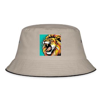 Lion Pop Art - Bucket Hat - khaki/black - Front