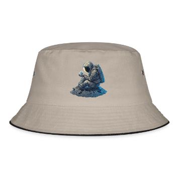 An astronaut observes the Earth - Bucket Hat - khaki/black - Front