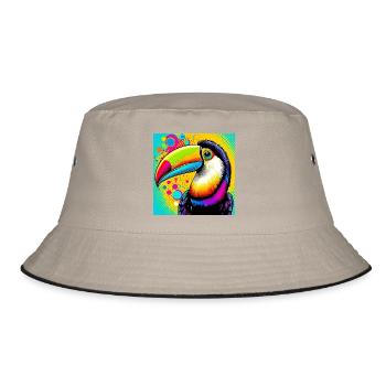 Toucan Pop Art - Bucket Hat - khaki/black - Front