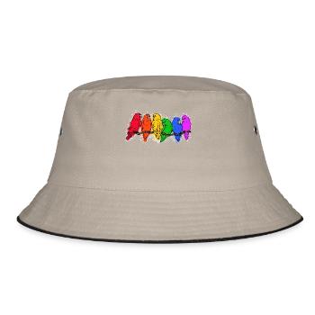 Bird Lover, Animal, Parrot, Birds, Animal Lover - Bucket Hat - khaki/black - Front