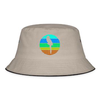 Vogel Papagei Tierliebhaber Haustier Urwald Tier - Bucket Hat - Khaki/Schwarz - Vorne