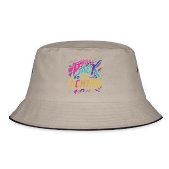Colorful 80s Neon Lettering - Bucket Hat - khaki/black - Front