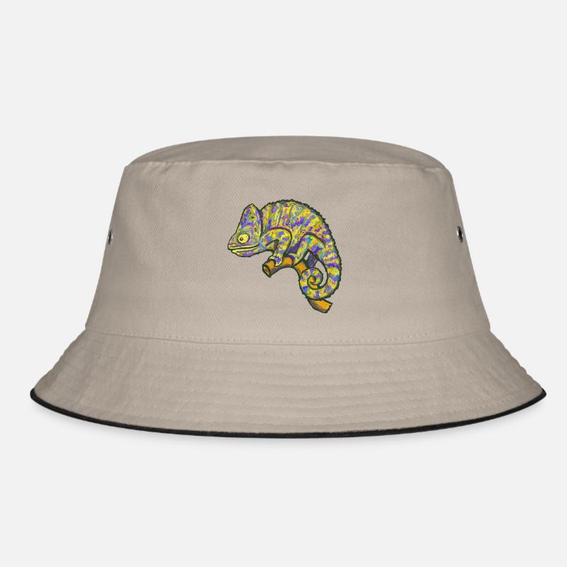 Chamaeleon Exotisch Tier Lustig Bucket Hat