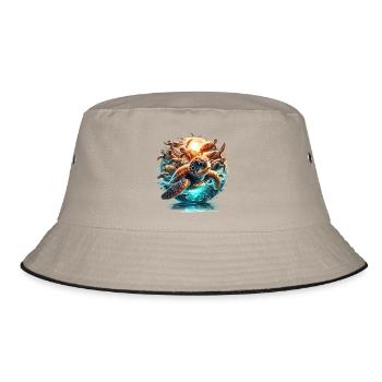 Turtles World Wonder Turtle Gift - Bucket Hat - khaki/black - Front