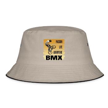 Passion - Life - Adventure - BMX - Bucket Hat - Khaki/Schwarz - Vorne