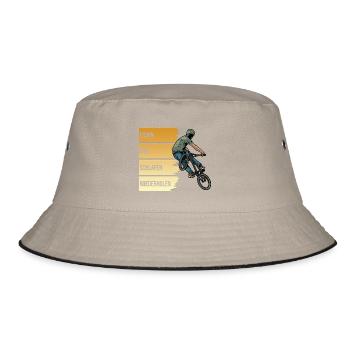 Essen - BMX - Schlafen - Wiederholen - Bucket Hat - Khaki/Schwarz - Vorne