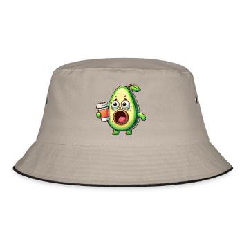 Avocado with Coffee Caffeine Shock - Bucket Hat - khaki/black - Front