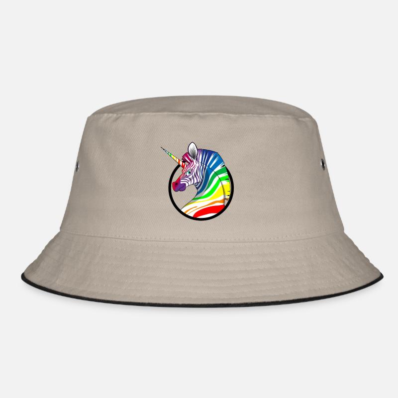 Rainbow Unicorn Zebra Bucket Hat
