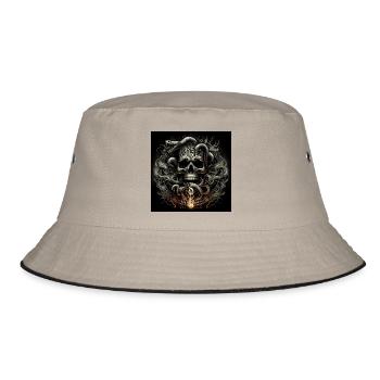 Skull and snakes - Bucket Hat - khaki/black - Front