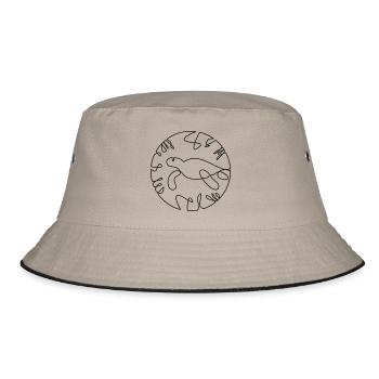 Turtle One Line Fine Art - Bucket Hat - khaki/black - Front