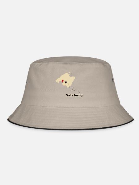 Reiseziel Mallorca Flug von Salzburg - Bucket Hat - Khaki/Schwarz - Vorne