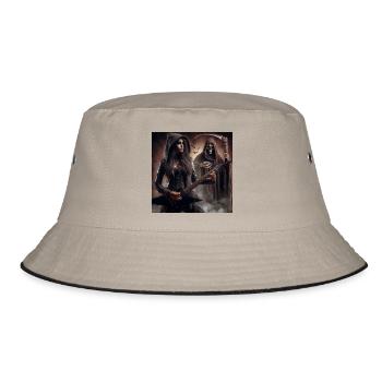 Gitarrist und The Grim Reaper - Bucket Hat - Khaki/Schwarz - Vorne