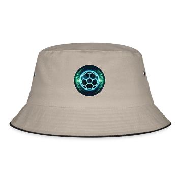 Futuristic Neon Football Logo - Bucket Hat - khaki/black - Front
