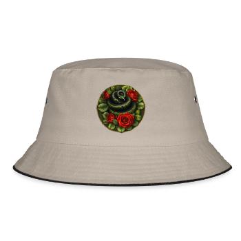 Serpent et roses rouges - Bob - kaki/noir - Devant