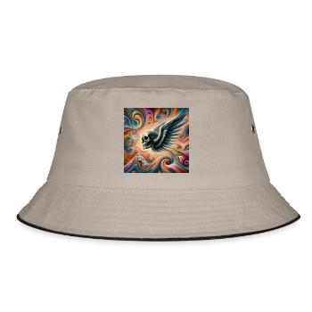 Skull with wings (colorful) - Bucket Hat - khaki/black - Front