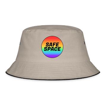 LGBTQ-sicherer Raum - Bucket Hat - Khaki/Schwarz - Vorne