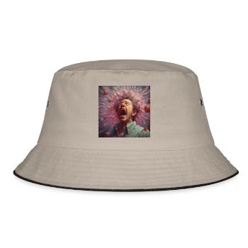 Bacteria fly when sneezing - Bucket Hat - khaki/black - Front