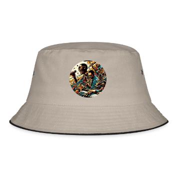 Afro Style Seele - Bucket Hat - Khaki/Schwarz - Vorne