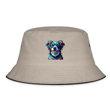 Alano Espanol Dog Breed Colorful Cartoon Kawaii - Bucket Hat - khaki/black - Front