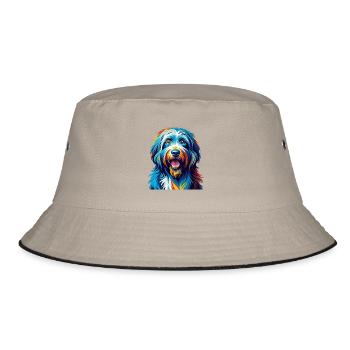 Bergamasco Chien Race Coloré Dessin Animé Kawaii - Bob - kaki/noir - Devant