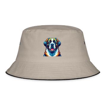 Saint Bernard Chien Race Coloré Dessin Animé Kawaii - Bob - kaki/noir - Devant