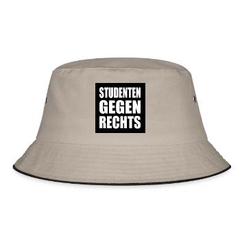 Studenten gegen rechts - Bucket Hat - Khaki/Schwarz - Vorne