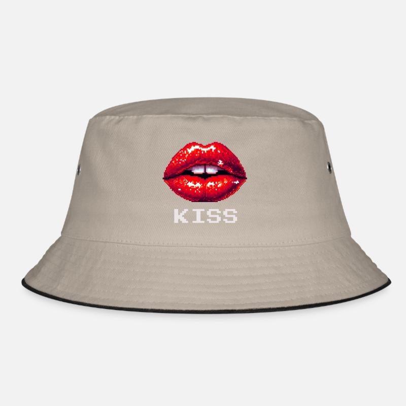 Red lips, kiss Bucket Hat