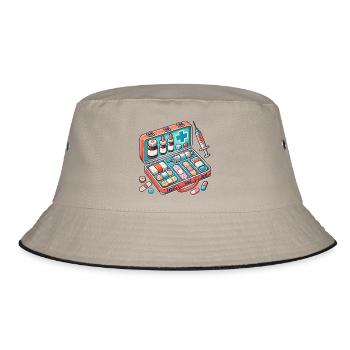 Detailed pharmacy fabric, symbol of safety - Bucket Hat - khaki/black - Front