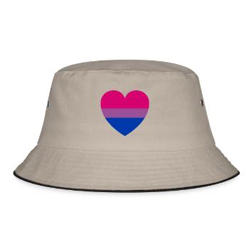 Fierté bisexuelle drapeau forme de coeur, fierté bi - Bob - kaki/noir - Devant