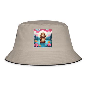 Bieber am See - Bucket Hat - khaki/black - Front