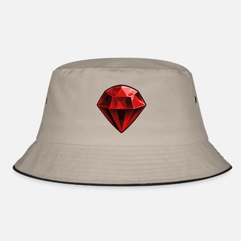 Precious Red Ruby Gemstone Bucket Hat