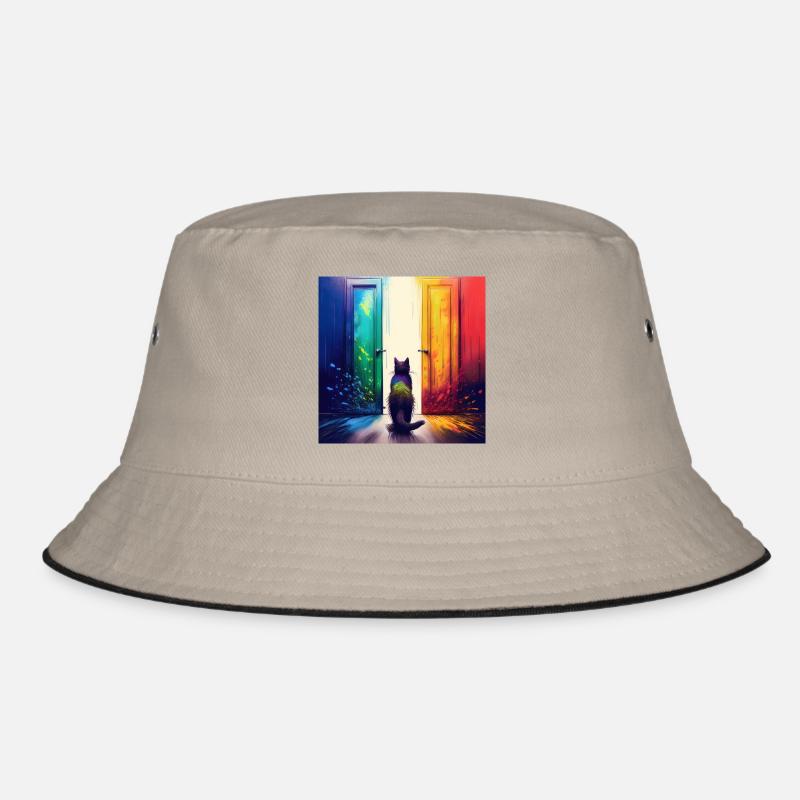 A cat between two doors Bucket Hat