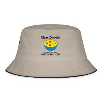 Clam Chowder Shellfish Hilarious Seafood Soup - Bucket Hat - khaki/black - Front