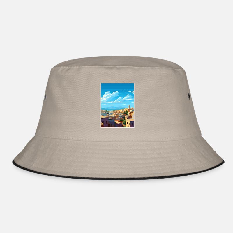 Fes Marokko Reise Poster Souvenir Postkarte Farbe Bucket Hat