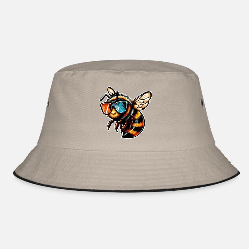 Biene - Bucket Hat - Khaki/Schwarz