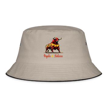 Der Stolz Mallorca Flagge Design - Bucket Hat - Khaki/Schwarz - Vorne