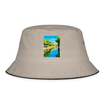 Padua Palermo Town Italy Travel Poster Souvenir - Bucket Hat - khaki/black - Front