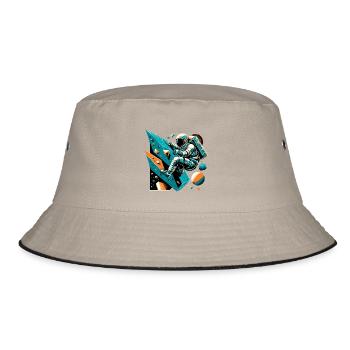 Bouldern Astronaut Geschenk - Bucket Hat - Khaki/Schwarz - Vorne
