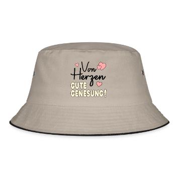 Genesungswünsche HERZ - Bucket Hat - Khaki/Schwarz - Vorne