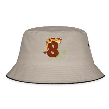 Cat Number 8 - Bucket Hat - khaki/black - Front