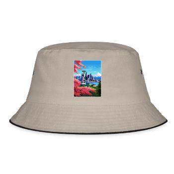 Seattle Washington DC Travel Poster Souvenir WPA - Bucket Hat - khaki/black - Front