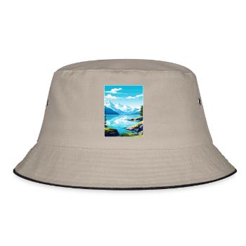 Glacier Bay National Park Alaska Travel Poster WPA - Bucket Hat - khaki/black - Front